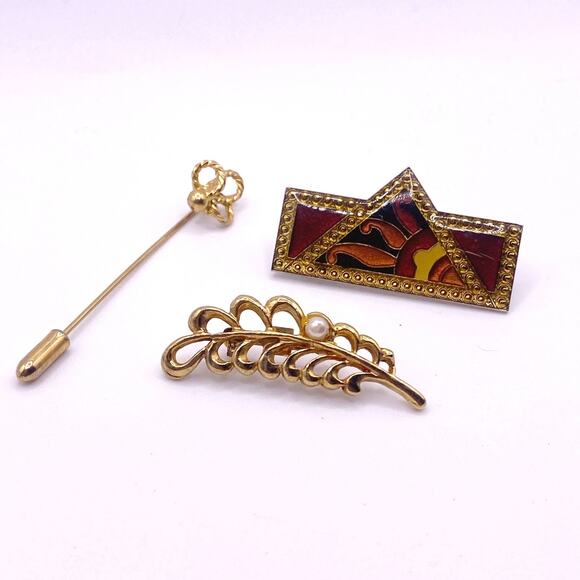 Set of Three Vintage Midcentury Pins Broches - Picture 1 of 4